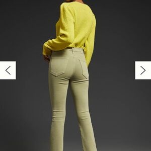 MOTHER Green High Waisted Smokin’ Double Ankle